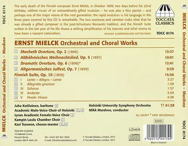 Ernst Mielck - Helsinki USO / Juha Kotilainen - Orchestral and Choral Works (2013, Toccata Classics # TOCC 0174)