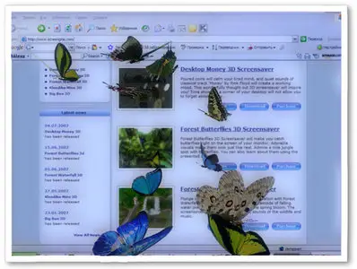3D Desktop Butterfly v.1.0 Screensavers Portable