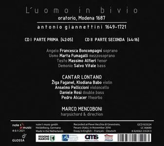 Marco Mencoboni, Cantar Lontano - Antonio Giannettini: L'uomo in bivio (2021)