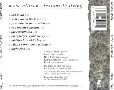 Mose Allison - Lessons In Living (1982) {Discovery Records 71014 rel 1994}