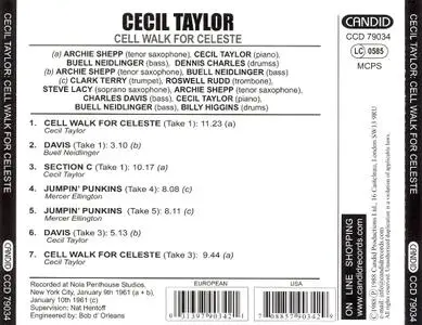 Cecil Taylor - Cell Walk For Celeste (1961) {Candid CCD79034 rel 1988}
