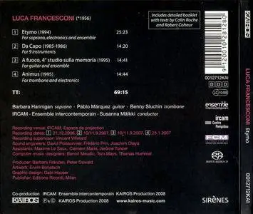 IRCAM, Ensemble Intercontemporain, Susanna Mälkki - Luca Francesconi: Etymo; Da Capo; A fuoco; Animus (2008)