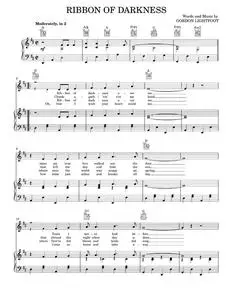 Ribbon Of Darkness - Gordon Lightfoot, Marty Robbins (Piano-Vocal-Guitar)