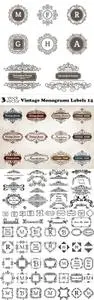 Vectors - Vintage Monograms Labels 14