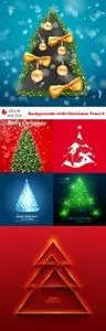 Vectors - Backgrounds with Christmas Trees 8