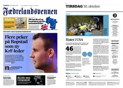 Fædrelandsvennen – 30. oktober 2018