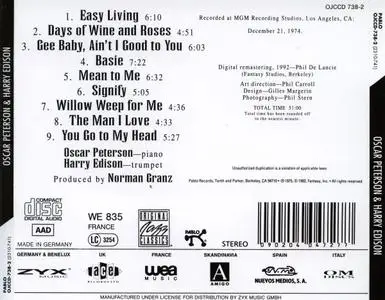 Oscar Peterson, Harry Edison - Oscar Peterson & Harry Edison (1975) {Pablo}