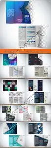 Business flyer brochure vector set - Tri fold business brochure vector set 41