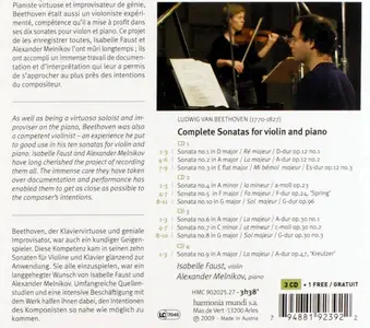 Isabelle Faust, Alexander Melnikov - Ludwig van Beethoven: Complete Sonatas for Violin & Piano (2009)