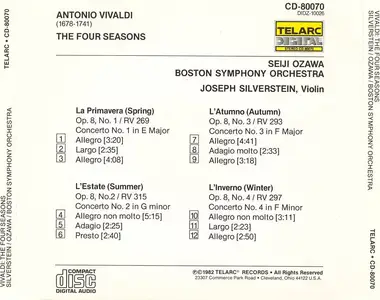 Boston Symphony Orchestra, Seiji Ozawa - Vivaldi: The Four Seasons (1982)