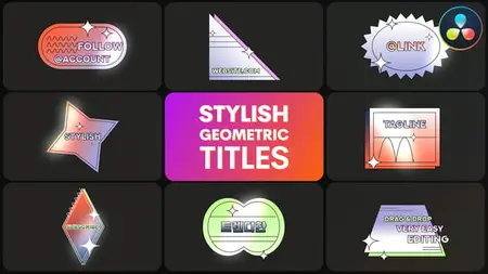 Stylish Geometric Titles | DaVinci Resolve 58160147