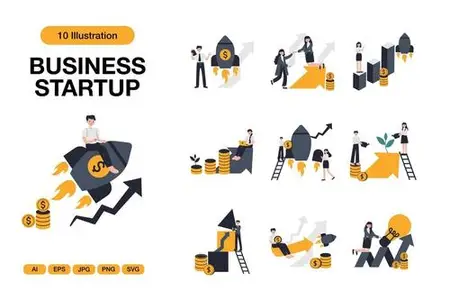 Business Startup Illustrations 4WC3Z3L