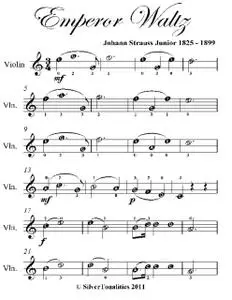 «Emperor Waltz Easy Violin Sheet Music» by Johann Strauss Junior