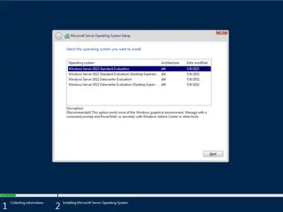 Windows Server 2022 LTSC Build 20348.1 Preview