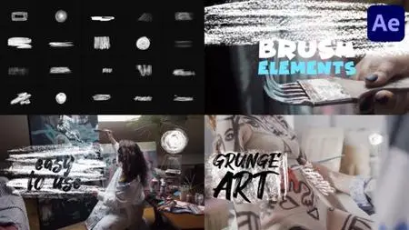 Grunge Brush Elements | After Effects 51061429