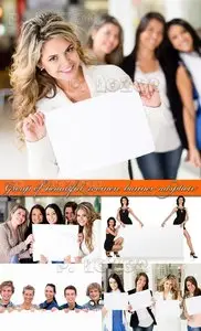 Group of beautiful women banner ads photo 