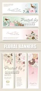 Jentle Floral Banners Vector 2