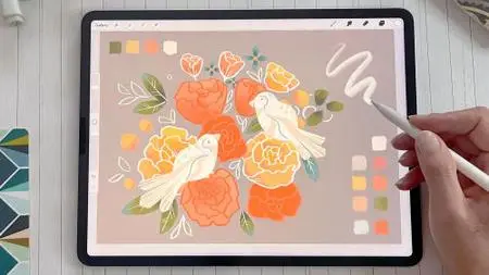 Versatile Procreate Brush: Easy Floral Illustration with Texture