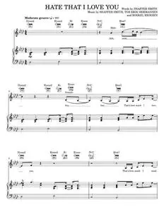 Hate That I Love You - Ne-Yo, Rihanna, Rihanna featuring Ne-Yo (Piano-Vocal-Guitar)