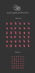 Touch Gesture Fill Icons Pack