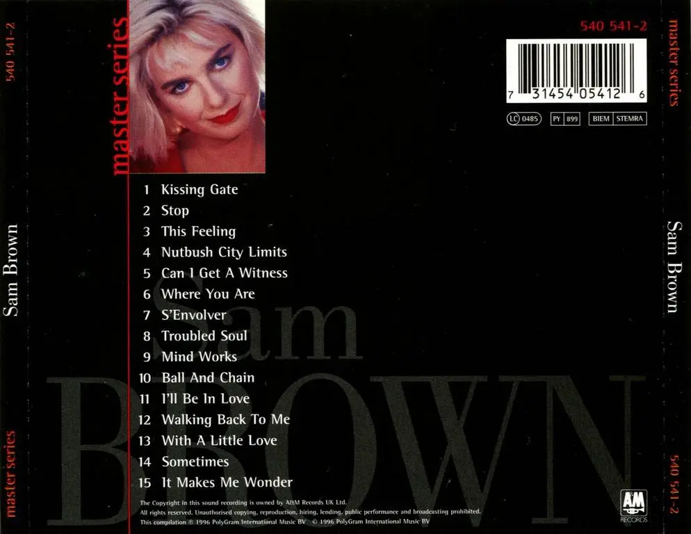 Sam brown перевод. Sam Brown 1996 Master Series. Sam Brown - stop (Top of the Pop) (1988). CD Brown, Sam: stop!. Sam Brown - can i get a witness.