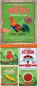 Farm fresh food poster vector 