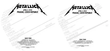 Metallica - April 2, 2018 - Prague, Czech Republic (2CD) (2018) {Blackened}