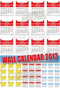 Wall calendar 2013 - Stock Vectors