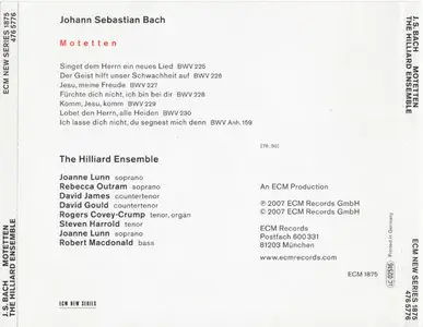 Hilliard Ensemble - Bach - Motetten [ECM New Series ECM 1875] {Germany 2007}