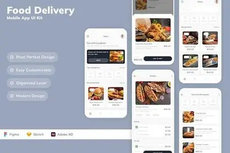 Food Delivery Mobile App UI Kit