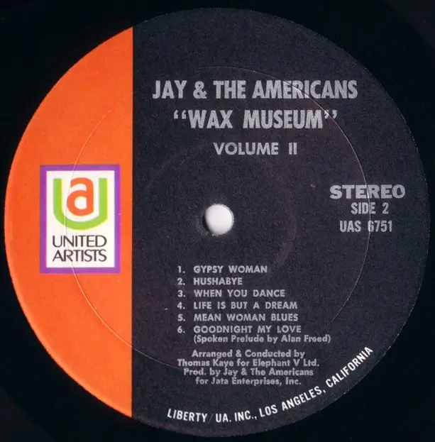 Jay & The Americans - Wax Museum, Vol 2 (1970) promo LP 16-44 & 24-96