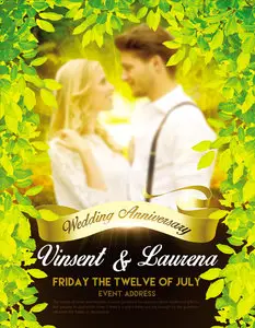 Flyer PSD Template - Wedding Anniversary plus Facebook Cover