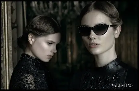 Monika Jagaciak, Frida Gustavsson & Caroline Brasch Nielsen by Deborah Turbeville for Valentino Fall 2012