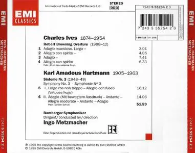 Ingo Metzmacher, Bamberger Symphoniker - Ives: Robert Browning Overture;  Hartmann: Symphonie No.3 (1995)