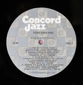 Rosemary Clooney - Rosie Sings Bing (1978) 24-Bit/96-kHz Vinyl Rip