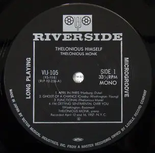 Thelonious Monk - Thelonious Himself (Riverside Japan RLP 12-235) LP rip in 24 Bit/ 96 Khz + Redbook 