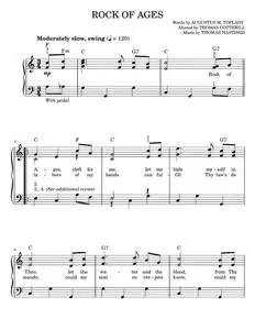 Rock Of Ages - Augustus M. Toplady (Easy Piano)