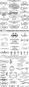 Vectors - Calligraphic Menu Elements Set