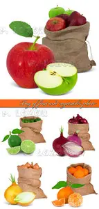 Bag of fruit and vegetables photo