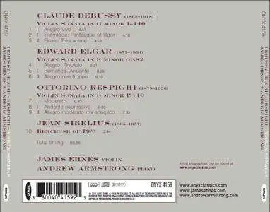 James Ehnes & Andrew Armstrong - Debussy, Elgar, Respighi & Sibelius: Violin Sonatas (2016)