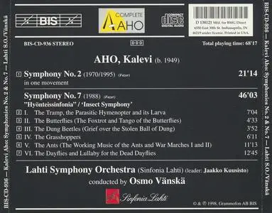 Osmo Vänskä, Lahti Symphony Orchestra - Kalevi Aho: Symphony No. 2, Symphony No. 7 (1998)