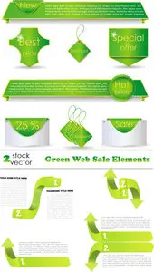 Vectors - Green Web Sale Elements