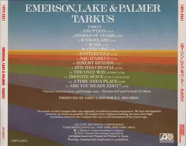 Emerson, Lake & Palmer - Tarkus (1971) [Warner-Pioneer 18P2-2851, Japan]