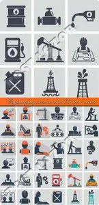Engineering service and Oil icon vector