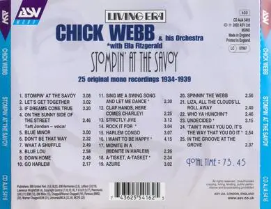 Chick Webb - Stompin' At The Savoy (2002) {ASV--Living Era CDAJA 5416 rec 1934-39} (featuring Ella Fitzgerald)