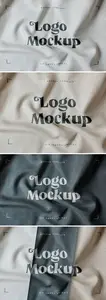 AS - Realistic Fabric Print Logo Mockup 411026440