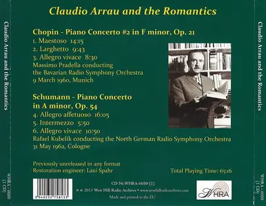 Claudio Arrau and the Romantics - Chopin, Schumann: Piano Concertos (2013)