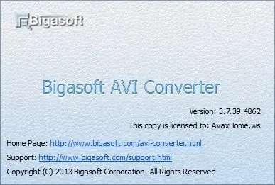 Bigasoft AVI Converter 3.7.39.4862