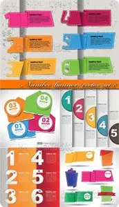 Number banners vector set 8