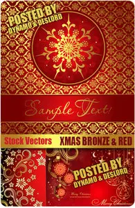 Xmas Bronze & Red - Stock Vector